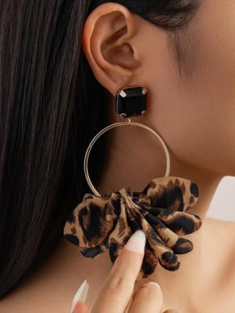 Chunky Leopard Dangle Drop Earrings for Women Statement Leopard Print 80/90s
